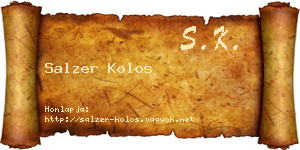 Salzer Kolos névjegykártya