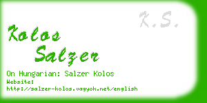 kolos salzer business card